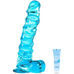 10.2'' Realistic Big Thick Dildo Sex Toys, Anal Dildos With Strong Suction Cup For Hands-Free Play, G Spot Stimulator With Balls Lifelike Fake Penis For Sex Toys 4Couples Men & Women(Blue)