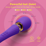 Sex Toy Bundle - Hammer Wand Vibrator Purple & Penis Play Attachment, Body-Safe Silicone, Waterproof