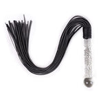 28" Glass Flogger Adult Sex Toy | Premium Bdsm Whip For Couples | Sexy Black Bull Whip | Spanking Paddle Riding Crop