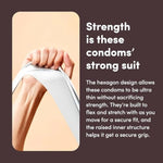 Ultra-Thin Condoms For Maximum Sensitivity - Unique Hexagon Shape For A Stronger And Barely-There Feeling - Lightly Lubricated Natural Latex Condoms - 2 Pack, 16 Count