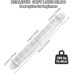 13.4 * 1.5 Inches Double Dildo Crystal Jelly Realistic Anal Long Dildo Penis Soft And Flexible With Veins And Glans Adult Sex Toys For Women/Men/Lesbian