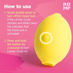 ROMP Lemon Vibrator Womens Sex Toy, 10 Mode Suction Clitoral Massager