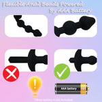 3 In 1 Vibrating Anal Beads Butt Plug With 10 Vibration Modes, Flexible Silicone Graduated Breasts Clitoris Vagina Prostate Massager ; Removable Bullet Vibrator Waterproof Anal Sex Toy For Unisex