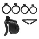 Adult Sex Toy Chastity Cage With Double Lock Design And Spiked Breathable Honeycomb Penis Cage Set With 4 Different Rings For Men'S Sm Bondage Device (Black,Arc Ring)