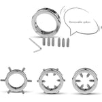 Metal Cock Ring For Men Penis Rings With 6 Cbt Spikes And Ball Pendant Adult Pleasure Chastity Sex Toys Sm Scrotum Stretcher For Male Training Devices (40Mm+2 Balls)