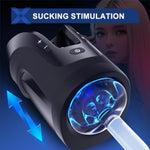 Leten King Pro Min Automatic Quickshot Male Masturbator Cup With Voice & 10 Thrusting & Sucking Stimulate Electric Penis Stroking Ultra Long Telescopic Cock Stroker Dual Open Auto Pocket Pussy Sleeve