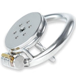 Flat Chastity Cage Stainless Steel Metal Chastity Devices With Catheter Penis Lock Silver Grey Cock Cage Bdsm Bondage Sex Toys For Men, Couples (45Mm,Long Catheter)