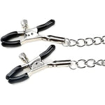 Adjustable Metal Nipple Clamps Non-Piercing Adjustable Metal Nipple Clamps On Nipple Rings Decorative Clip For Clothing Accessories On Nipple Rings Decorative (Black)