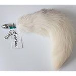 Multi-Function Fox Tail Anal Plug With Stylish Keychain Attachment (White, Small Plug)