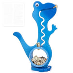 Wooden Dinosaur Piggy Bank For Boys Kids Girls Big Clear Animal Belly Coin Bank Toddler Real Money Toy?Dino-Blue?