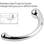Pure G Spot Metal Wand Anal Prostate Massage Stick,Stimulate Wand Fetish Plug Solid Metal Curved Dual Ended Masturbation Sex Toy For Women Or Man (Large)
