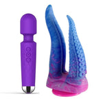 Rechargeable Personal Wand Massager + Realistic Double-Ended Dildo
