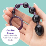 Purple Anal Beads With Finger Loop - Beginner Friendly - 6.5 Inch