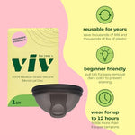 Viv for Your V Large Premium Menstrual Disc for Heavy Flow, Ring Stem Easy Removal, Soft Tampon Alternative for Active Lifestyle, Comfortable 12 Hour Wear, Medical-Grade Silicone Reusable Period Cup