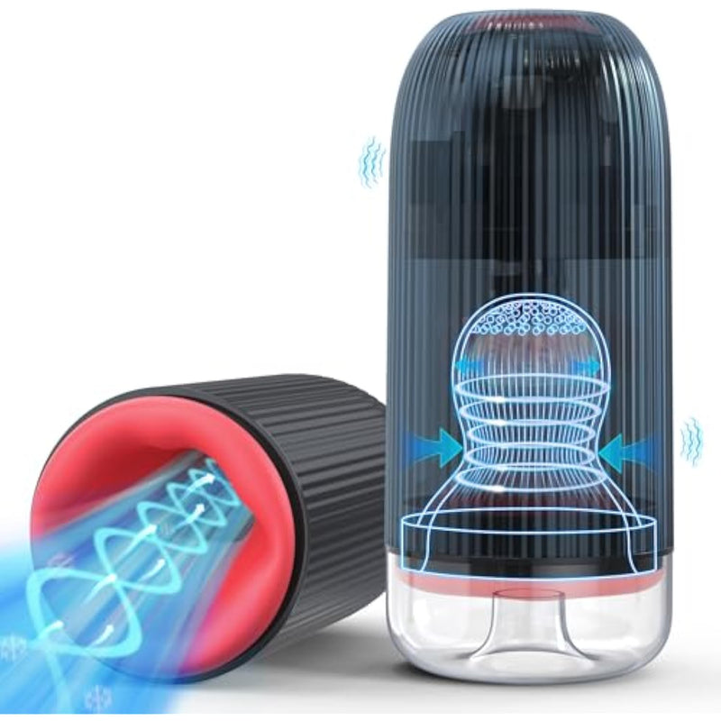 Toys For Men, 3In1 Male Masturbator Penis Vibrator 10 Vibrating & 3 Rotating Stroker & 360° Mouth Expansion Wrapping, Adult Toy For Training & Increase Endurance, Sex Machine