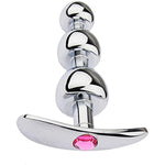 Metal Anal Plug Mushroom Head Detachable Anchor Jewel Base Butt Plug Wearing Stainless Steel Three Beads Anal Plug For Couple