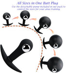 Inflatable Anal Butt Plug Prostate Stimulation Device with Rolling Steel Ball Vaginal Dilator for Enhanced Pleasure in LGBT Intimate Play, Sex Toys for Man/Women Beginners?Pro Players (1 Steel Ball)