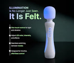 Illumination Wand Massager by Paradise Pleasure Product with App Control, RGB Lighting, Quiet Motor, Rechargeable, Waterproof, Wand Sex Toy for Women
