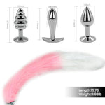 Sexy Fox Tail Plug Tail Anal Butt Plug With 3 Interchangeable Metal Anal Plug Cosplay Butt Plug Tail Plug Sex Toys Cute Role Play Fox Tail Anal Plug Tails For Women Man Beginners Trainer