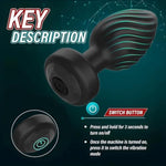 2Pcs Anal Plug Vibrator Training Kit - Jeweled Anal Toys And Remote Control 10 Frequency Modes Sex Toys Games Butt Plug Spiral Pattern, Prostate Massager Butt Plug For Men And Women