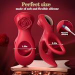 Vibrating Cock Ring Rose Couple Sex Toys With Clitoral Stimulator, 3 In 1 Silicone Penis Rings Remote Control Male Sex Toy, 7 Vibrations Adult Rose Sex Toys G Spot Vibrator For Couples Men