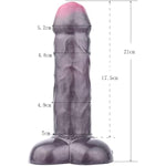 21Cm Big Realistic Black Dildo Silicone Made With Textures