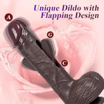 Flapping Realistic G-Spot Vibrator Dildo: 8.4'' Women Sex Toys G Spot Vagina Anal Stimulation With 7 Flapping & Suction Cup, Huge Realistic Silicone Remote Control Dildo For Women & Men