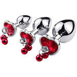 Metal Bell Anal Butt Plug Prostate Trainer Training Plugs Sex Toy with Traction Chain for Couple Women Men Red
