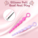 Silicone Butt Plug For Massage Of The Prostate Anal Plugs For G-Spot Sex Toys For Couples Adult Anal Beads Products With 7 Balls (Purple)