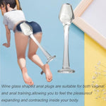 New Wine Glass Shape Crystal Anal Plug, G-Spot Stimulator Long Butt Plug Prostate Massager Vaginal Masturbation Anal Trainer, Crystal Butt Plug For Women Men Couples Lover Sex Slave Abuse Sex Toys
