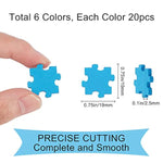120 Pcs Colored Wooden Jigsaw Puzzle Pieces, 0.75 Inch DIY Craft Cutouts