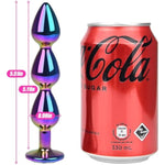 Anal Beads Butt Plug With Jewelry Base Anus Dilator Trainer Prostate Massager G-Spot Dildo Vaginal Stimulation For Men Women And Couples Colorful Alloy (3 Beads)