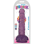 Grape Ice 8 Inch Slim Stick Dildo with Balls
