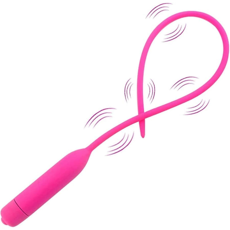 Urethral Sounds Catheter Vibrating Wand Massager Small Waterproof Handheld Cordless Massager For Male Red (35Cm)