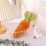 Toys Plush Food Plushies Green And Orange Naive Carrot Stuffed Vegetable Soft Cuddly Perfect For Kids 8.7 Inches