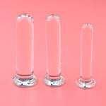 Dildo Butt Plug Trainer Anal Training Set Toy Prostate Temperature Play Glass Anal Beads Explore Sensation Play Sex Toys for Beginners Insert Toys Advanced, Transparent