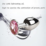 2 Pcs Metal Butt Anal Trainer Jewel Butt Plug Kit S & M Woman Men For Beginners Medium/Small Anal Plug Set