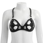 Adjustable Pu Leather Bdsm Restraints Breathable Cutout Breast Bondage Gear For Women Couples Adult Sm Sex Toys For Sensory Play