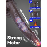 12" Big Black Huge Thrusting Moving Dildo Vibrator, Thick Bbc Heated Xl Large Dildo With Suction Cup, Soft Real Liquid Silicone Dildos With 7 Thrust 10 Vibrations, Adult Sex Toys Machine For Women Men