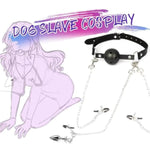 Bdsm Bondage Restraint Kit With Breathable Ball Gag, Nipple & Clit Clamps, Stainless Steel Anal Plug – Adjustable Pu Leather Chastity Harness For Sensory Play, Roleplay, And Submissive Training