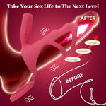 Vibrating Cock Ring Penis Sleeve With Clitoral Stimulator, Couple Sex Toys Penis Ring Vibrator For Men Women, G Spot Stimulation Pennis Extender For Adult Sex Games Male Female Pleasure