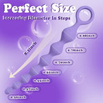 8.2-Inch Anal Beads Butt Plug with Pull Ring, Beginner's Design G-Spot Stimulator with 7 Progressive Beads, Soft Silicone Prostate Massager Anal Plug, Sex Toys for Women Men & Couples (Purple)