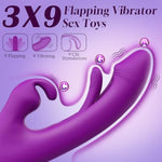 Flapping Rabbit Vibrator Dildo Sex Toys For Women, 3 In 1 G Spot Stimulator With 9 Rabbit Vibration And 9 Tongue Licking Modes, Rechargeable Adult Toy For Clitoral Nipple Play