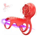 Vibrating Cock Ring Adult Sex Toys For Men - 10 Vibration Modes Rose Tongue Sex Toy Vibrator Penis Sleeve Cock Ring Male Couples Sex Toys For Men, Soft Silicone Penis Ring Cock Sleeve