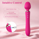 APP Controlled Vibrator Wand – 11.3" Adult Sex Toys with 7 Thrusting Modes & 10+10 Vibrating Modes, Rechargeable Waterproof Cordless Massager for G Spot Clitoris Nipples and Full-Body Stimulation