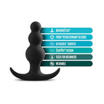 Anal Adventures Platinum Beaded Silicone Butt Plug - Flared Base For Safety Comfort & Wearability - Designed For Anal & Prostate Play - Increased Bead Sizes - Smooth Sex Toy