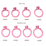 Sissy Chastity Cage Male Chastity Devices Penis Cage Small Cock Cage For Men Flat Chastity Cage Bdsm Cage F001 (Flat Ring,Pink)