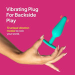Hello Buzzy Butt - Vibrating Anal Plug - 10 Vibration Modes - Tapered Tip With Flared T-Base - Body Safe Silicone - Rechargeable, Shower Ready And Long Lasting Up To 60 Minutes, Adult Sex Toy