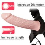Vibrating Strap On Dildo Pennis Extender For Men, Hollow Strap On Vibrator Penis Extension With Variable Speed Vibration Adjustable Harness Male Realistic Cock Sleeve Strapon Adult Sex Toy For Couples