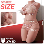 24Lb Realistic Sex Dolls For Men, 3 In 1 Tpr Male Masturbator With Soft Boobs Big Ass Tight Anal Vaginal, Lifelike Skin Texture Female Torso Toys Built-In Skeleton Dual Channels For All Sex Positions